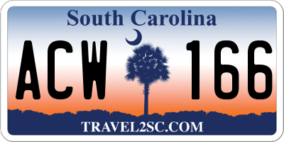 SC license plate ACW166