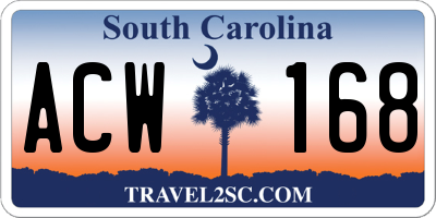 SC license plate ACW168