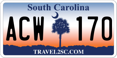 SC license plate ACW170