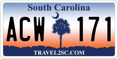 SC license plate ACW171