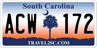 SC license plate ACW172