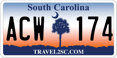 SC license plate ACW174