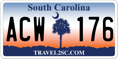 SC license plate ACW176