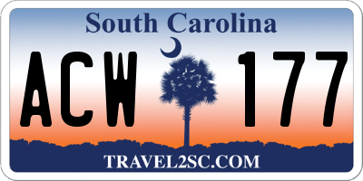 SC license plate ACW177