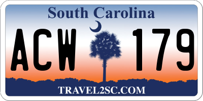 SC license plate ACW179