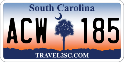 SC license plate ACW185