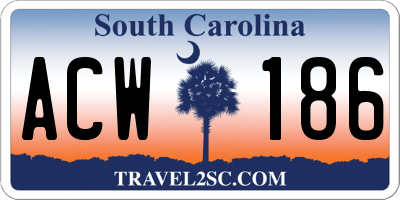 SC license plate ACW186