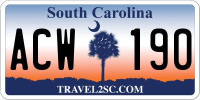 SC license plate ACW190