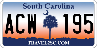 SC license plate ACW195