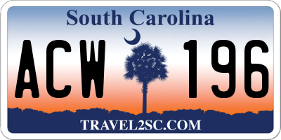 SC license plate ACW196