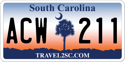 SC license plate ACW211