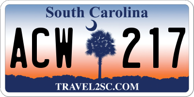 SC license plate ACW217