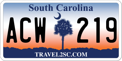 SC license plate ACW219