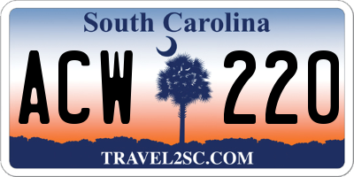 SC license plate ACW220