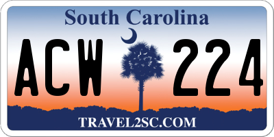 SC license plate ACW224