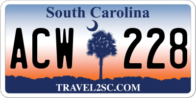 SC license plate ACW228