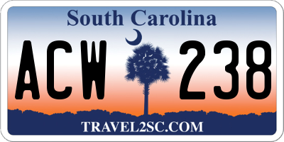 SC license plate ACW238