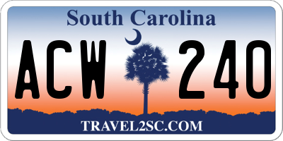 SC license plate ACW240
