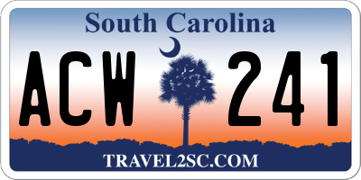 SC license plate ACW241