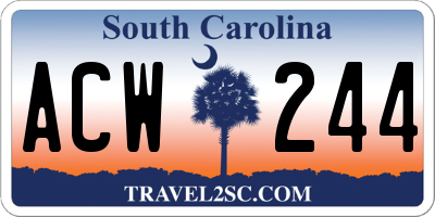 SC license plate ACW244