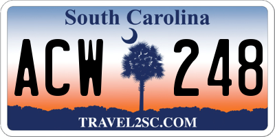 SC license plate ACW248