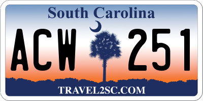 SC license plate ACW251