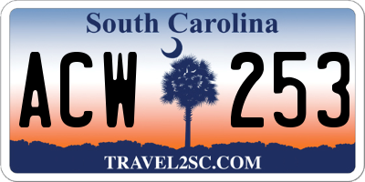 SC license plate ACW253
