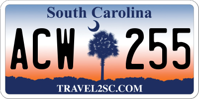 SC license plate ACW255