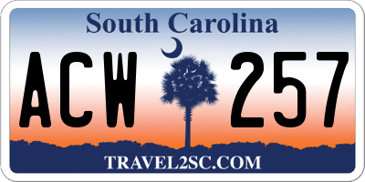 SC license plate ACW257