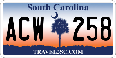 SC license plate ACW258