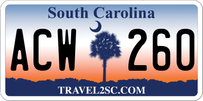 SC license plate ACW260