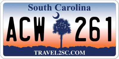 SC license plate ACW261