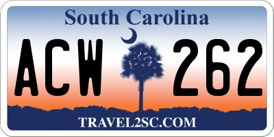 SC license plate ACW262