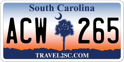 SC license plate ACW265