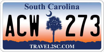 SC license plate ACW273