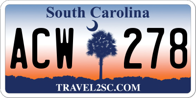 SC license plate ACW278