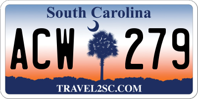 SC license plate ACW279