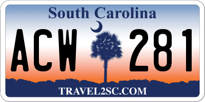 SC license plate ACW281