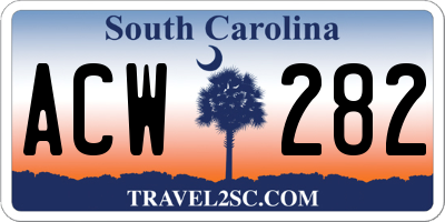 SC license plate ACW282