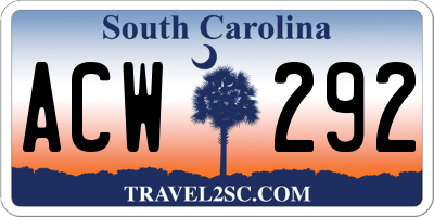 SC license plate ACW292