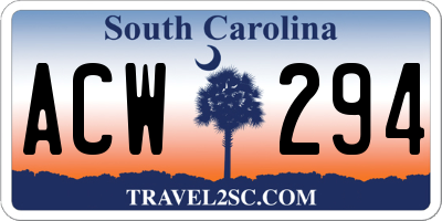 SC license plate ACW294
