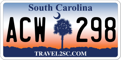 SC license plate ACW298