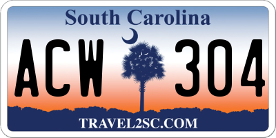 SC license plate ACW304