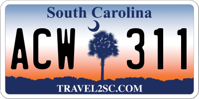 SC license plate ACW311