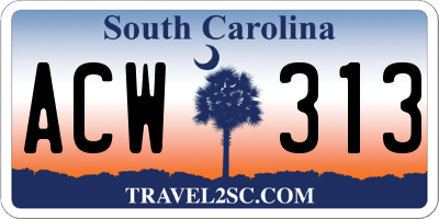 SC license plate ACW313