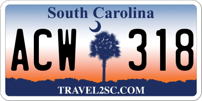 SC license plate ACW318
