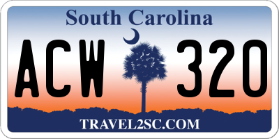SC license plate ACW320
