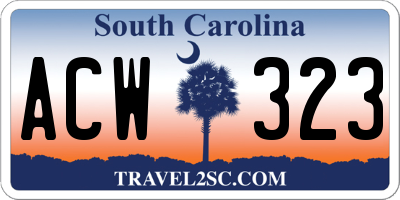 SC license plate ACW323