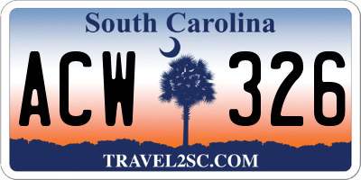 SC license plate ACW326