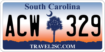 SC license plate ACW329